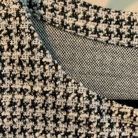 Gap NWT knee length day dress 3/4 sleeve, zipper detail, black/white houndstooth - Picture 6 of 16